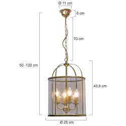 Glamour - loftlampe i bronze og glas, diameter 31 cm.