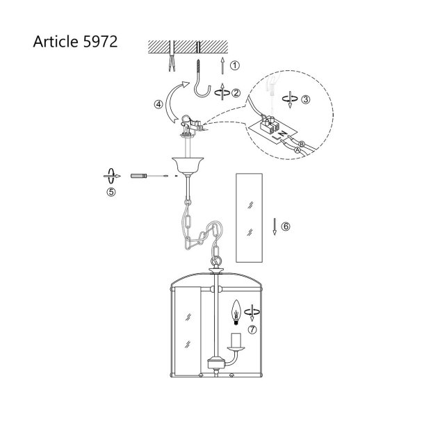 Glamour - loftlampe i bronze og glas, diameter 31 cm.