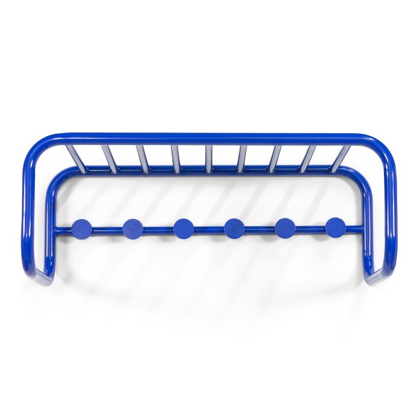 Flash - Hattehylde i marinebl metal med seks knager