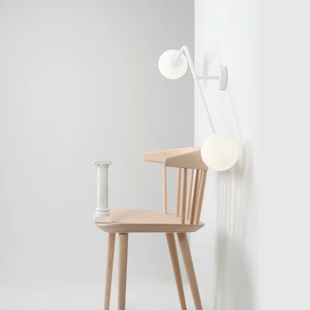 Limelight - Vglampe i hvidt metal og hvidt glas, bredde 97 cm