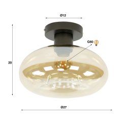 Iris- Plafond i ravfarvet glas