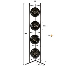  Iris � Golvlampa i brunt glas och bronsf�rgad metall