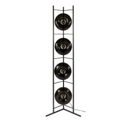  Iris � Golvlampa i brunt glas och bronsf�rgad metall