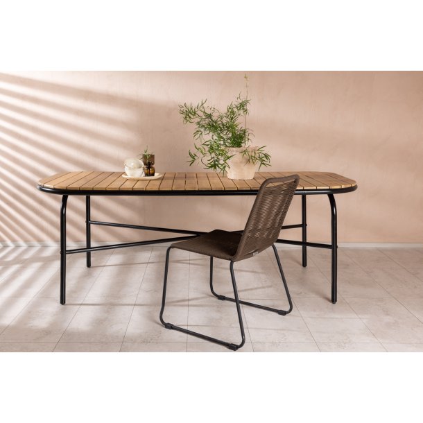 Torrox - Spisebord i akacietr og sort stl