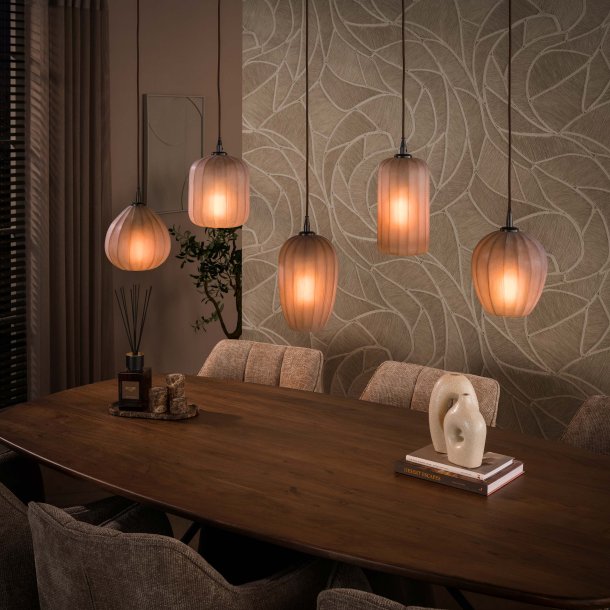 Fuji - Loftlampe i frosted brunlig glas med fem kupler