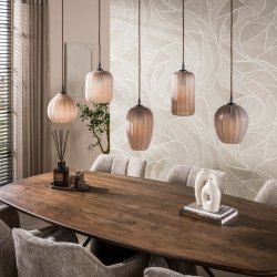 Fuji - Loftlampe i frosted brunlig glas med fem kupler