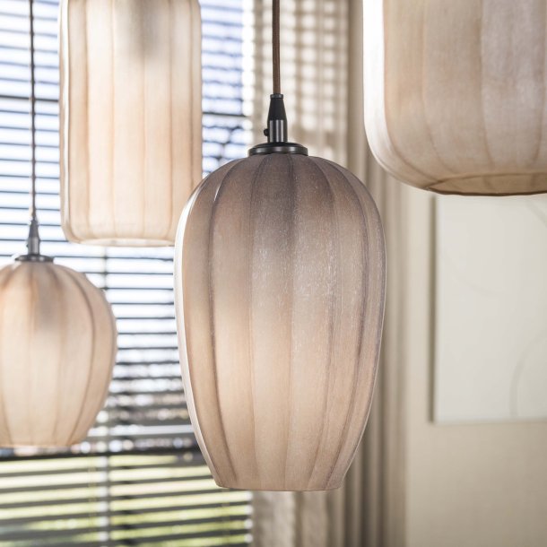 Fuji - Loftlampe i frosted brunlig glas med fem kupler
