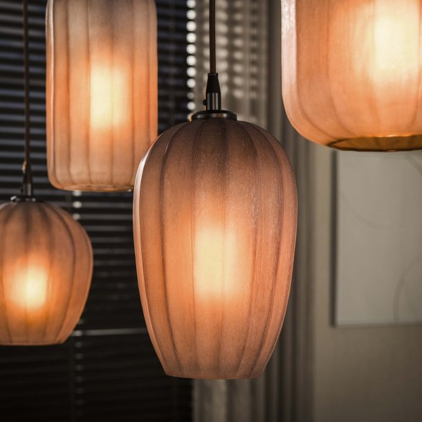 Fuji - Loftlampe i frosted brunlig glas med fem kupler