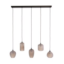 Fuji - Loftlampe i frosted brunlig glas med fem kupler