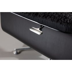 Heimdal - Hvilestol og taburet i mrkegrt stof og metalben