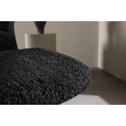 Heimdal - Hvilestol og taburet i mrkegrt stof og metalben