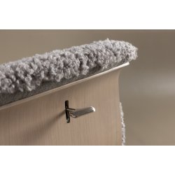 Heimdal - Hvilestol og taburet i grt stof og metalben