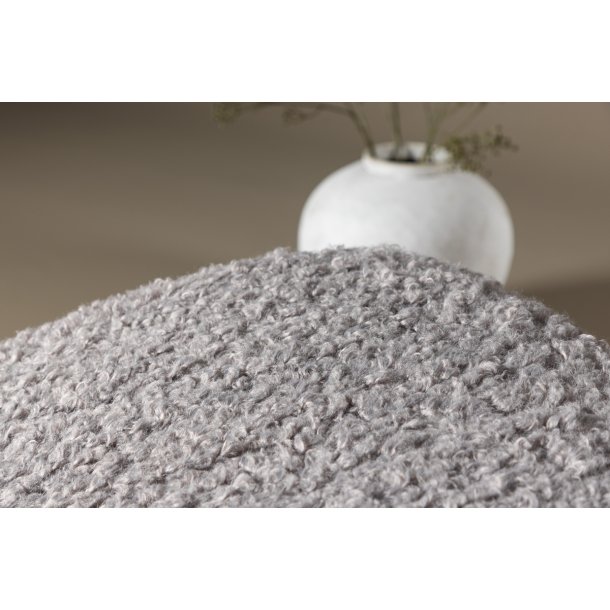 Heimdal - Hvilestol og taburet i grt stof og metalben