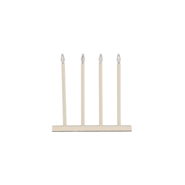 Juan- Bordlampe i beige metal med LED lys