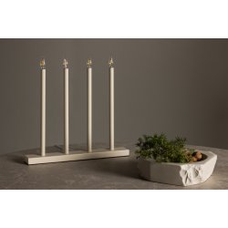 Juan- Bordlampe i beige metal med LED lys