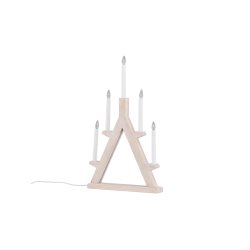 Ceduna - Lysestage i lyst tr med 5 Led lys, bredde 60 cm.