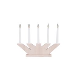 Ceduna - Bordlampe i lyst tr med 5 Led lys, bredde 41 cm.