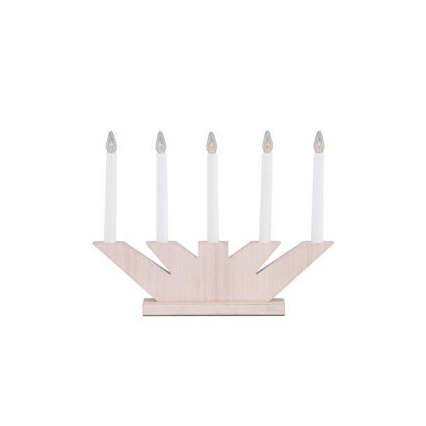 Ceduna - Bordlampe i lyst tr med 5 Led lys, bredde 41 cm.