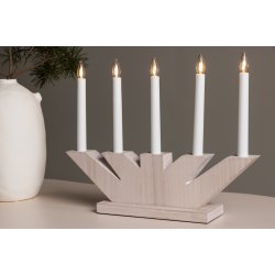 Ceduna - Bordlampe i lyst tr med 5 Led lys, bredde 41 cm.