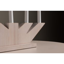 Ceduna - Bordlampe i lyst tr med 5 Led lys, bredde 41 cm.