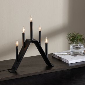 Topps - Bordlampe i sort metal med 5 dmpbare Led-prer