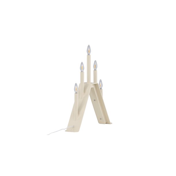 Topps - Bordlampe i beige metal med 5 dmpbare Led-prer