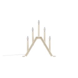 Topps - Bordlampe i beige metal med 5 dmpbare Led-prer