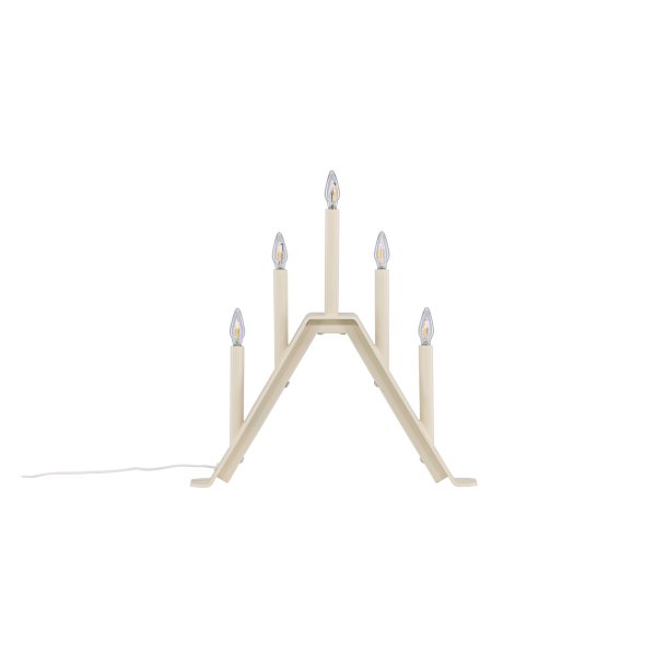 Topps - Bordlampe i beige metal med 5 dmpbare Led-prer