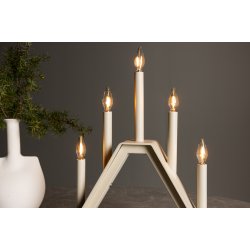 Topps - Bordlampe i beige metal med 5 dmpbare Led-prer