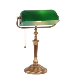 Deed - Bordlampe i bronze og grnt glas