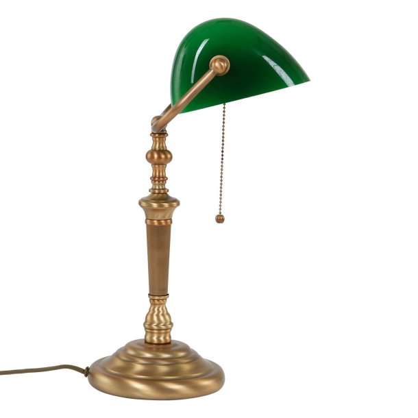 Deed - Bordlampe i bronze og grnt glas