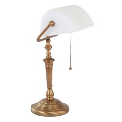 Deed - Bordlampe i bronze og hvidt glas