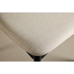 Hven - 2 spisebordsstole i sortlakeret eg og stofsde