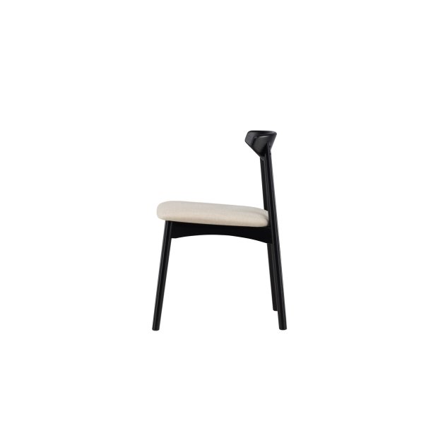 Hven - 2 spisebordsstole i sortlakeret eg og stofsde