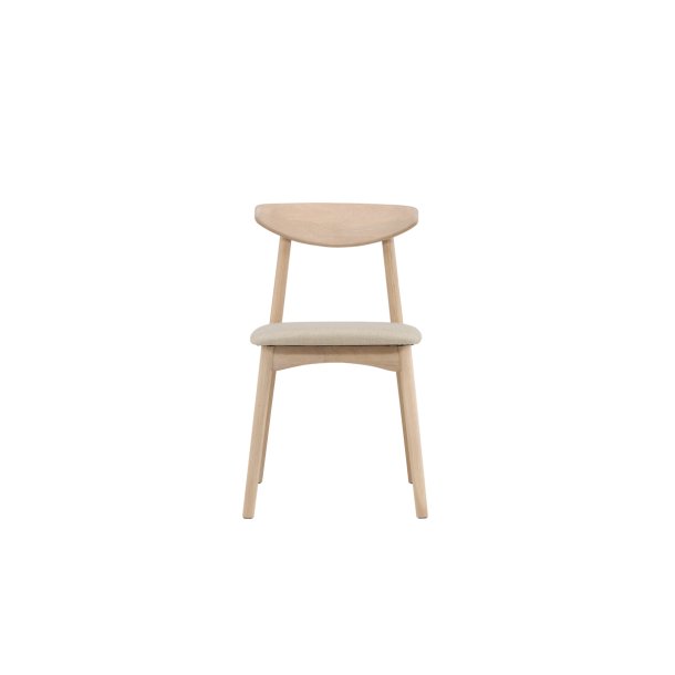 Hven - 2 spisebordsstole i hvidtonet eg og stofsde