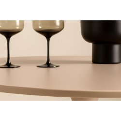 Dizell - Rundt spisebord i beigemalet, diameter 100 cm.