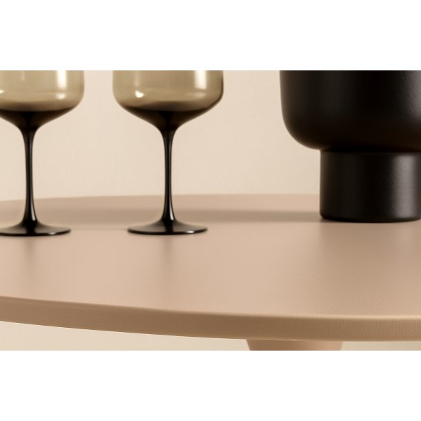 Dizell - Rundt spisebord i beigemalet, diameter 100 cm.