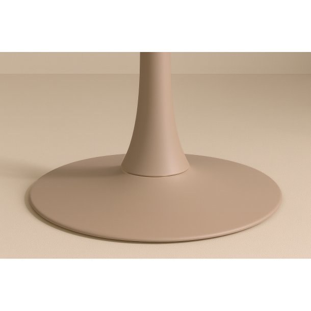 Dizell - Rundt spisebord i beigemalet, diameter 100 cm.