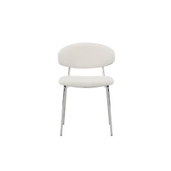 Shetland - 2 spisebordsstole i krom og hvidt boucl stof