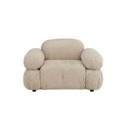 Mikko - Lnestol i beigestof og metal detaljer