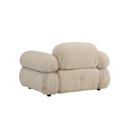 Mikko - Lnestol i beigestof og metal detaljer