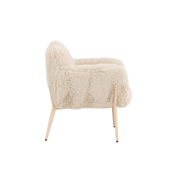 Gonzo - Lnestol i beige stof og metalben