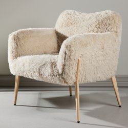 Gonzo - Lnestol i beige stof og metalben