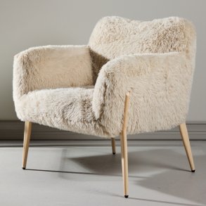 Gonzo - Lnestol i beige stof og metalben