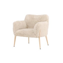 Gonzo - Lnestol i beige stof og metalben