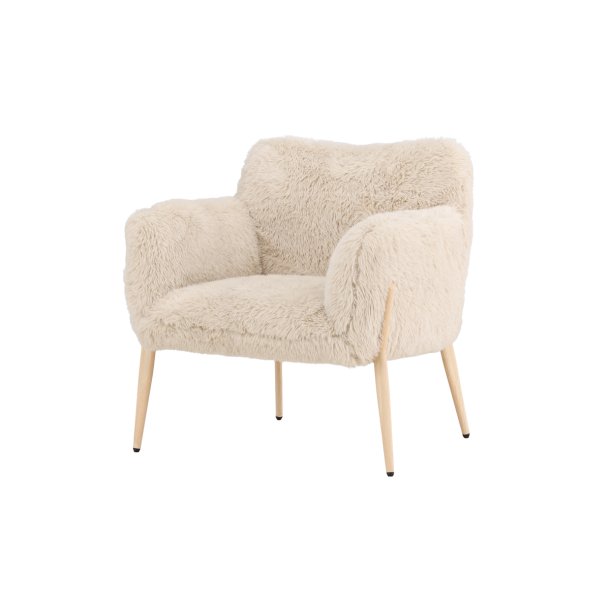 Gonzo - Lnestol i beige stof og metalben