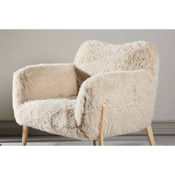 Gonzo - Lnestol i beige stof og metalben