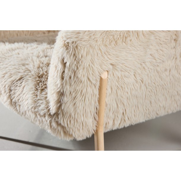 Gonzo - Lnestol i beige stof og metalben