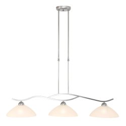 Kosmos- Loftlampe i stl finish, tre skrme i glas