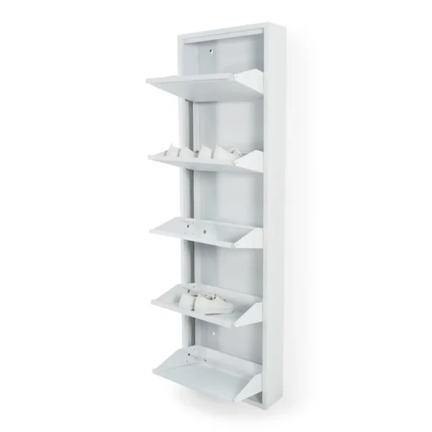 Zapato - Skoskab med 5 rum - hvid metal
